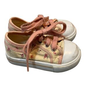 Janie and Jack Sweet Nothings Floral Pink and Cream Sneakers 3